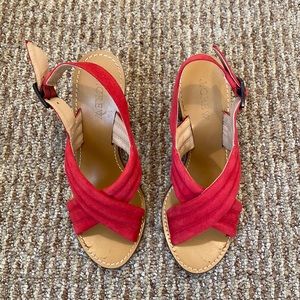 J. Crew block heel sandals. Approx 3inch heel.